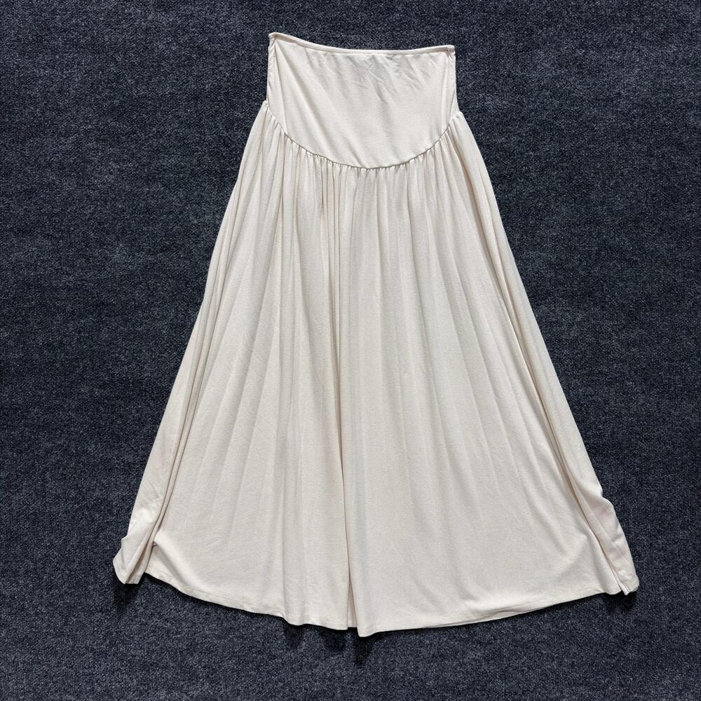 Lioness Skirt Womens Large Off White Knit Maxi Full Elastic Waist Pull On Flowy